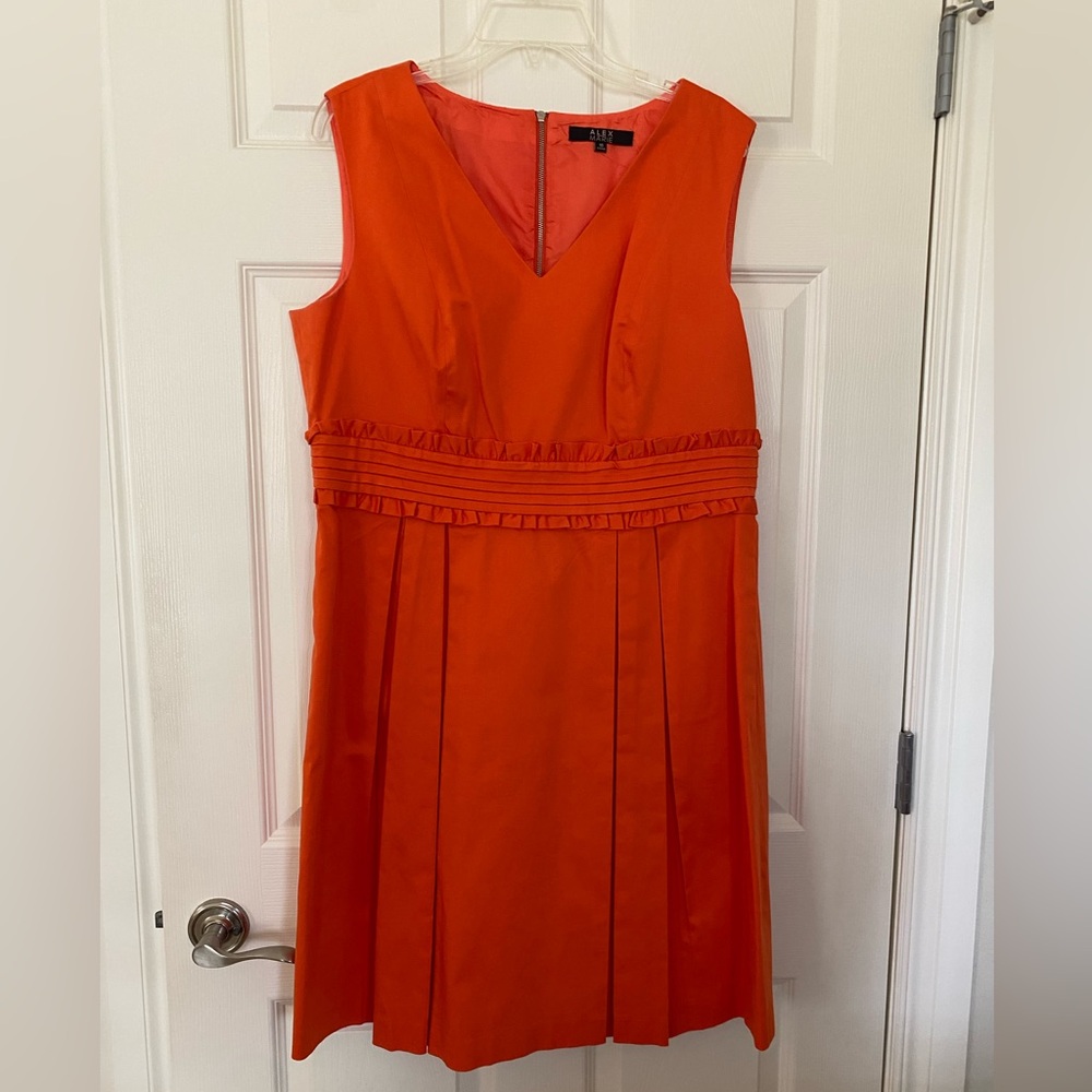 Alex Marie Orange Sleeveless Dress size 16
